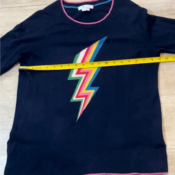 Boden Women’s Romy Wool Blend Rainbow Lighting Bolt Sweater Size Small - Picture 5 of 7